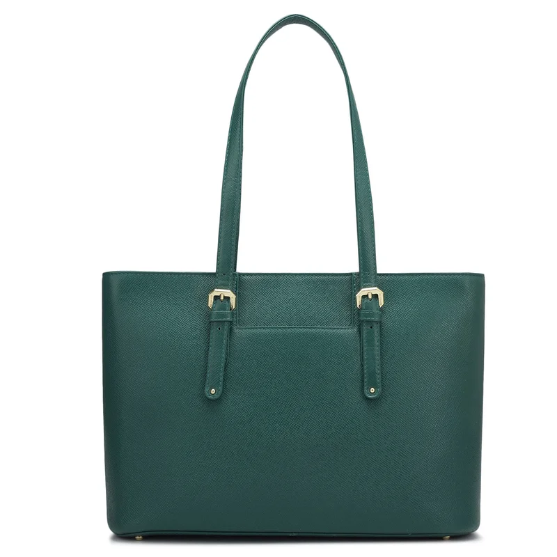 Da Milano Forest Small Franzy Leather Tote - Forest for Women | Best Price UAE